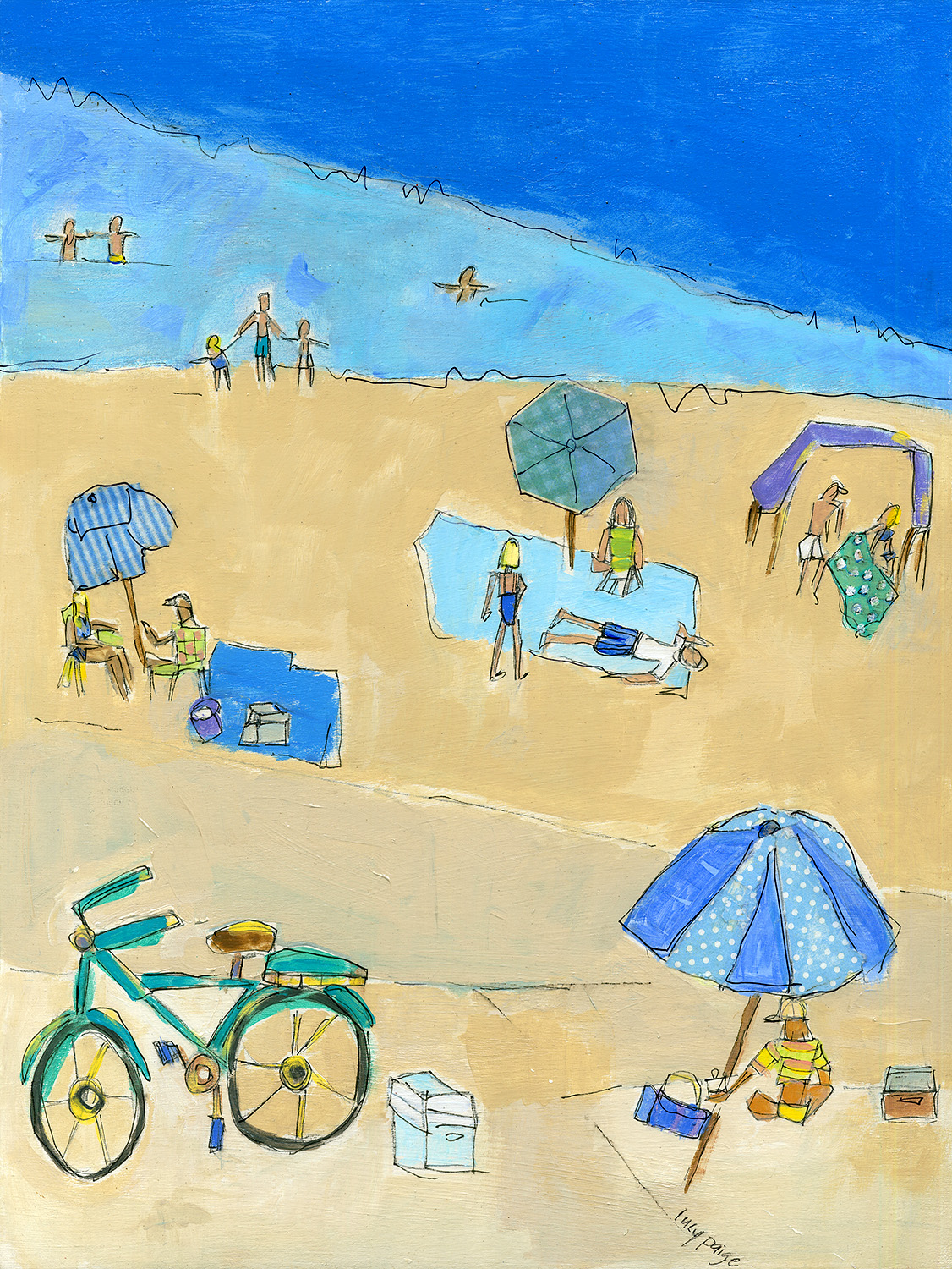 lucy paige artist key west beach day series collage Beach Blues .jpg