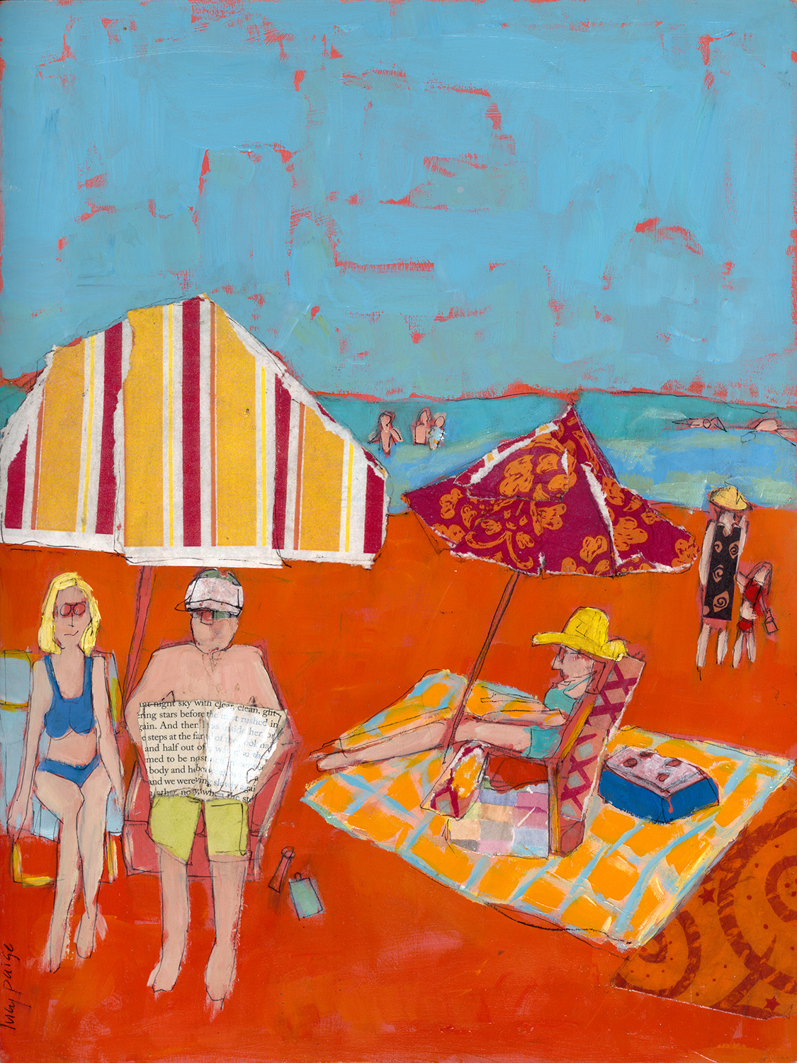 lucy paige artist key west beach day series collage Made in the Shade.jpg