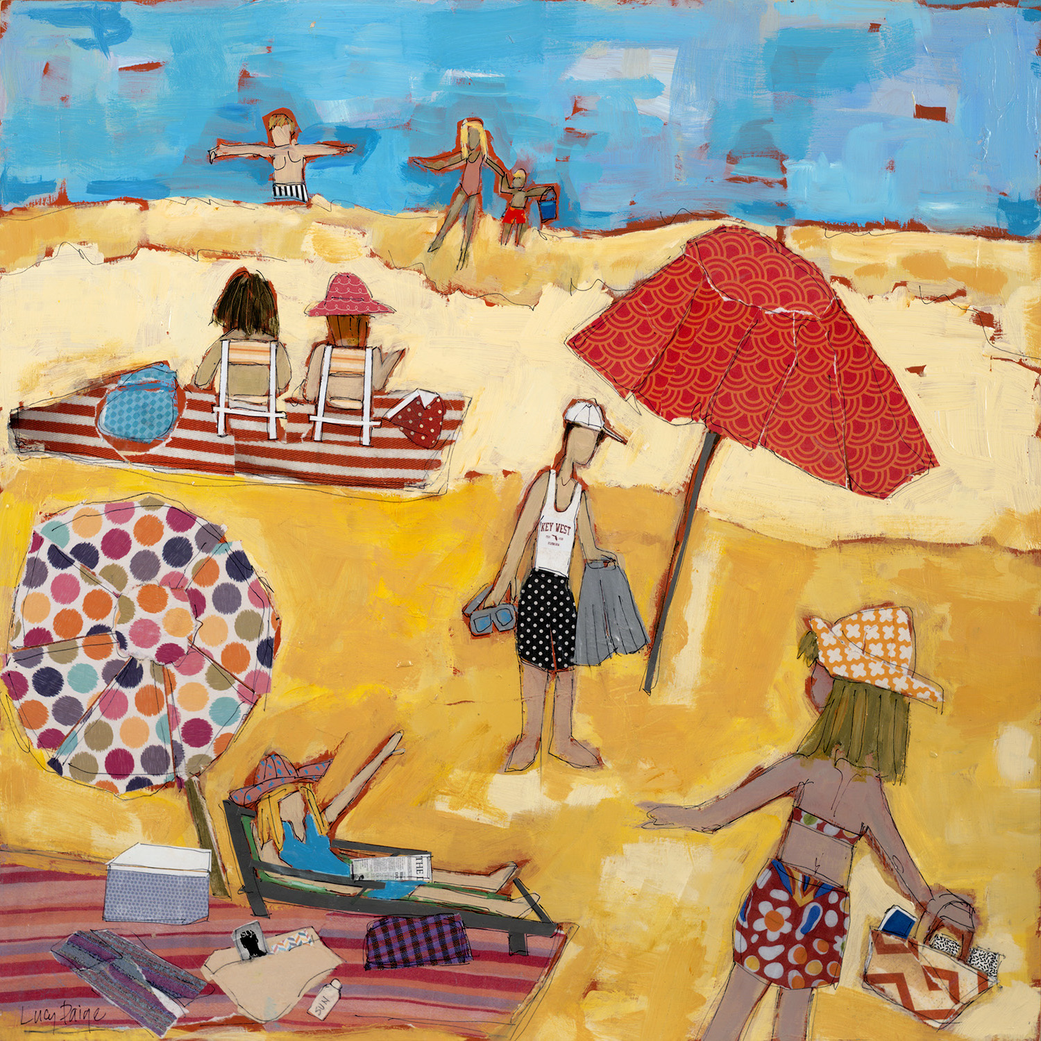 lucy paige artist key west beach day series collage Meet Me At The Beach .jpg