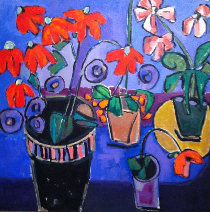 lucy paige painter key west artist abstract collage - Pots in Purple.jpg