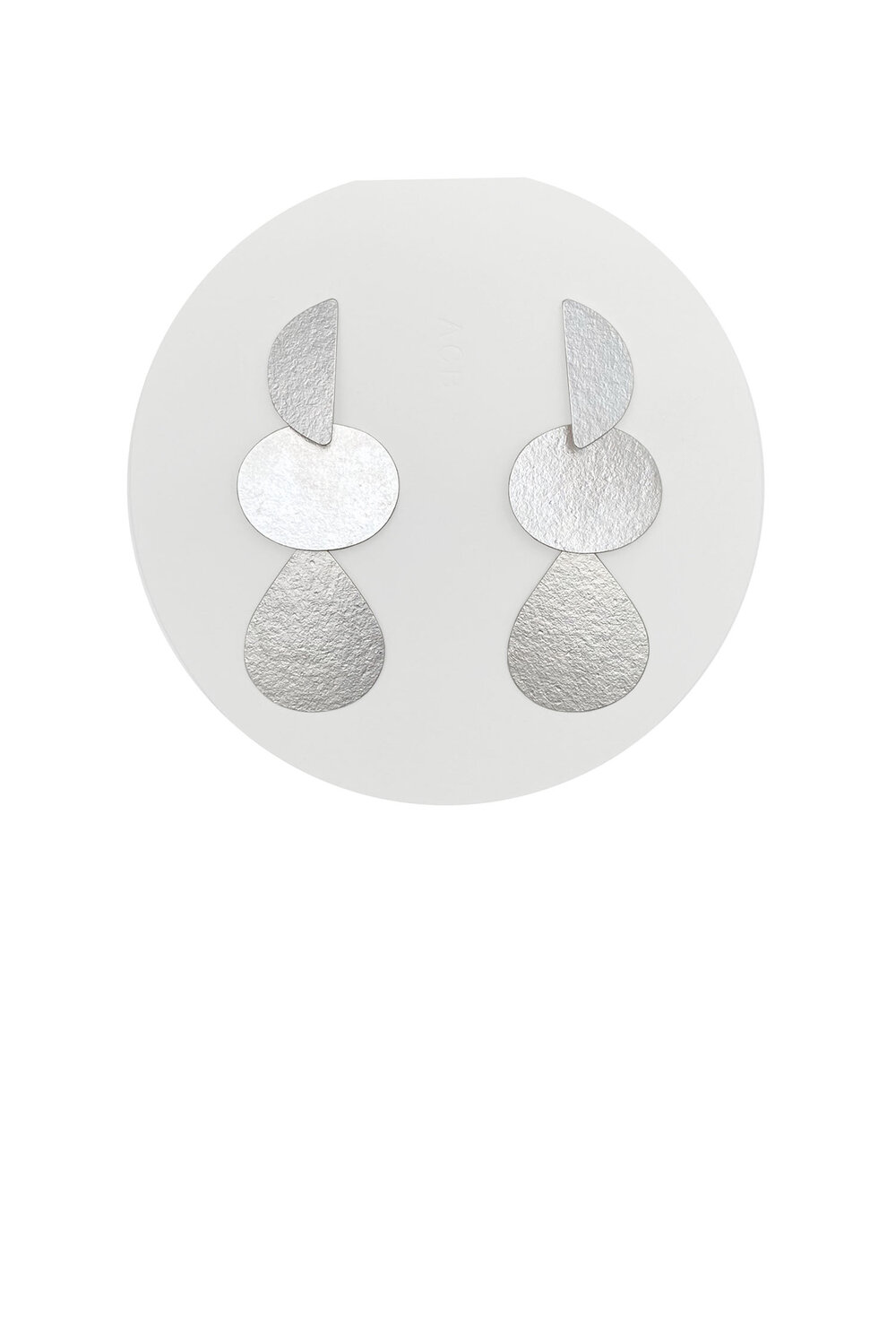 Recycled Silver Textured Circle Stud