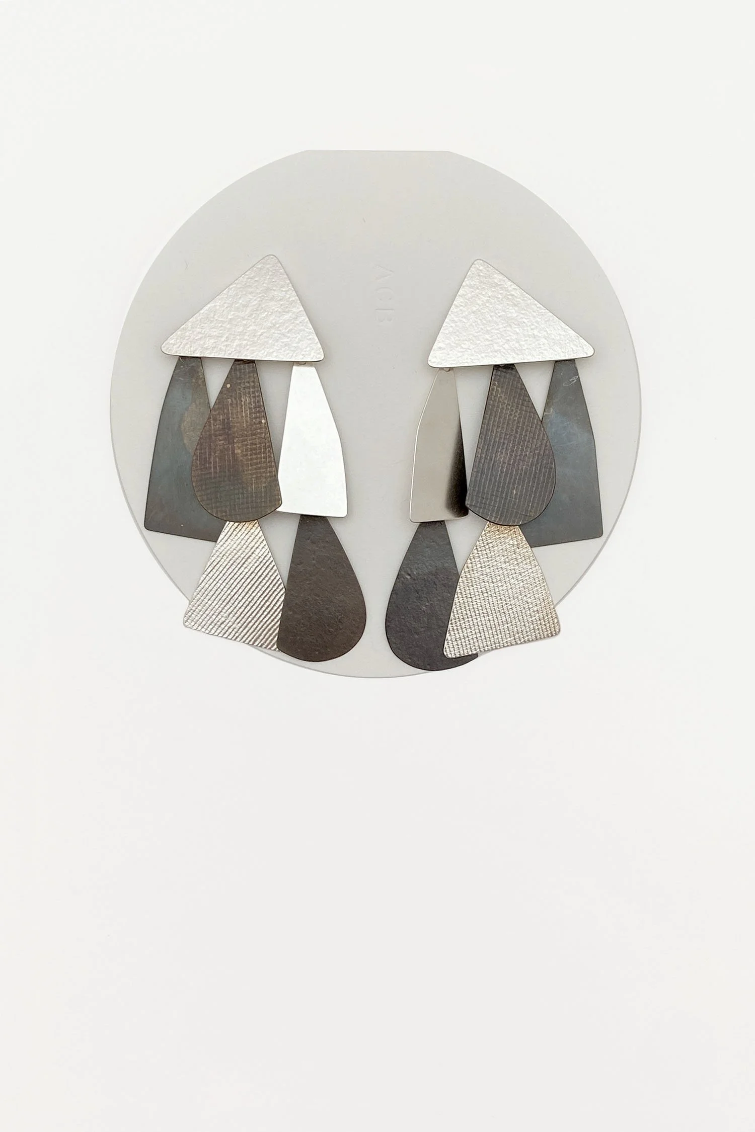 Annie Costello Brown Circle Scroll Silver Hoop Earrings