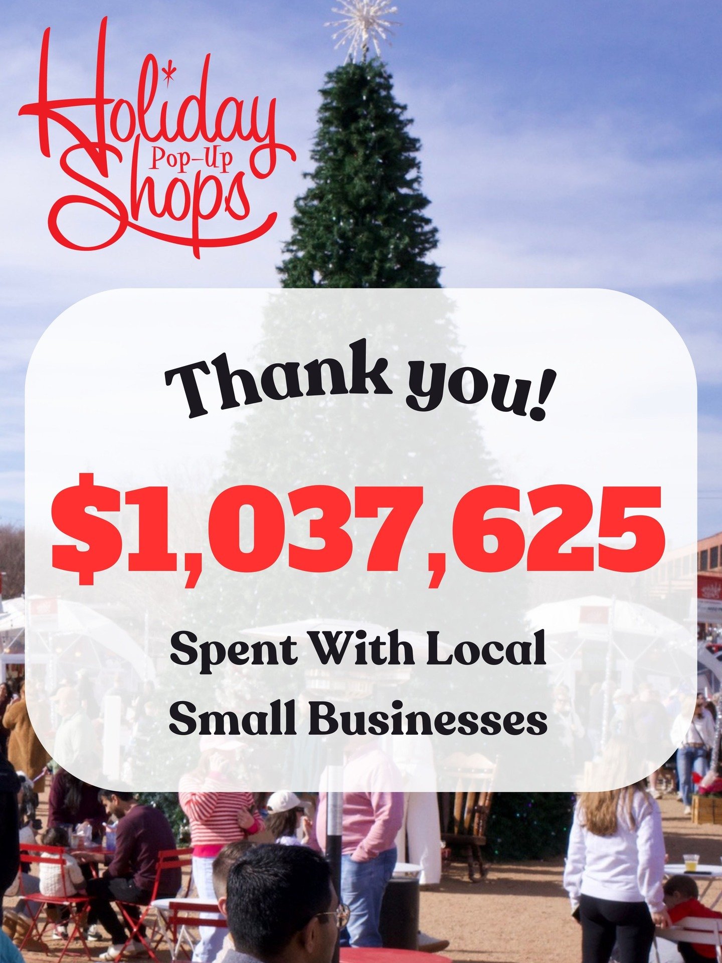 A milestone year for the Holiday Pop-Up Shops thanks to you!

$1,037,625. That&rsquo;s over one million dollars our community intentionally chose to spend with local shops at the Holiday Pop-Up Shops this season. Thank you OKC!

This milestone reflec