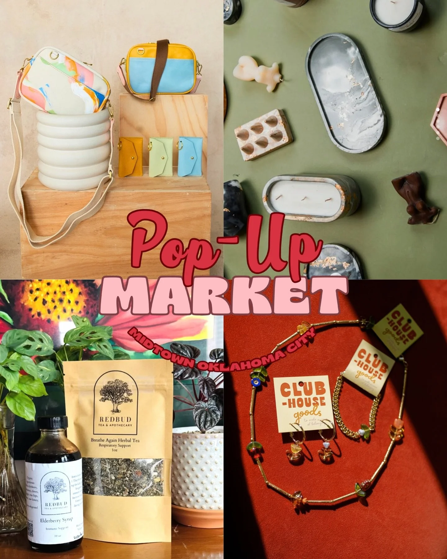 Saturday plans = Shopping local!

Join us for our Pop-Up Market on March 28 in OKC! Spend the day exploring amazing local shops and makers, all in one place for a fun day of shopping, discovering new favorites, and supporting small businesses.

With 