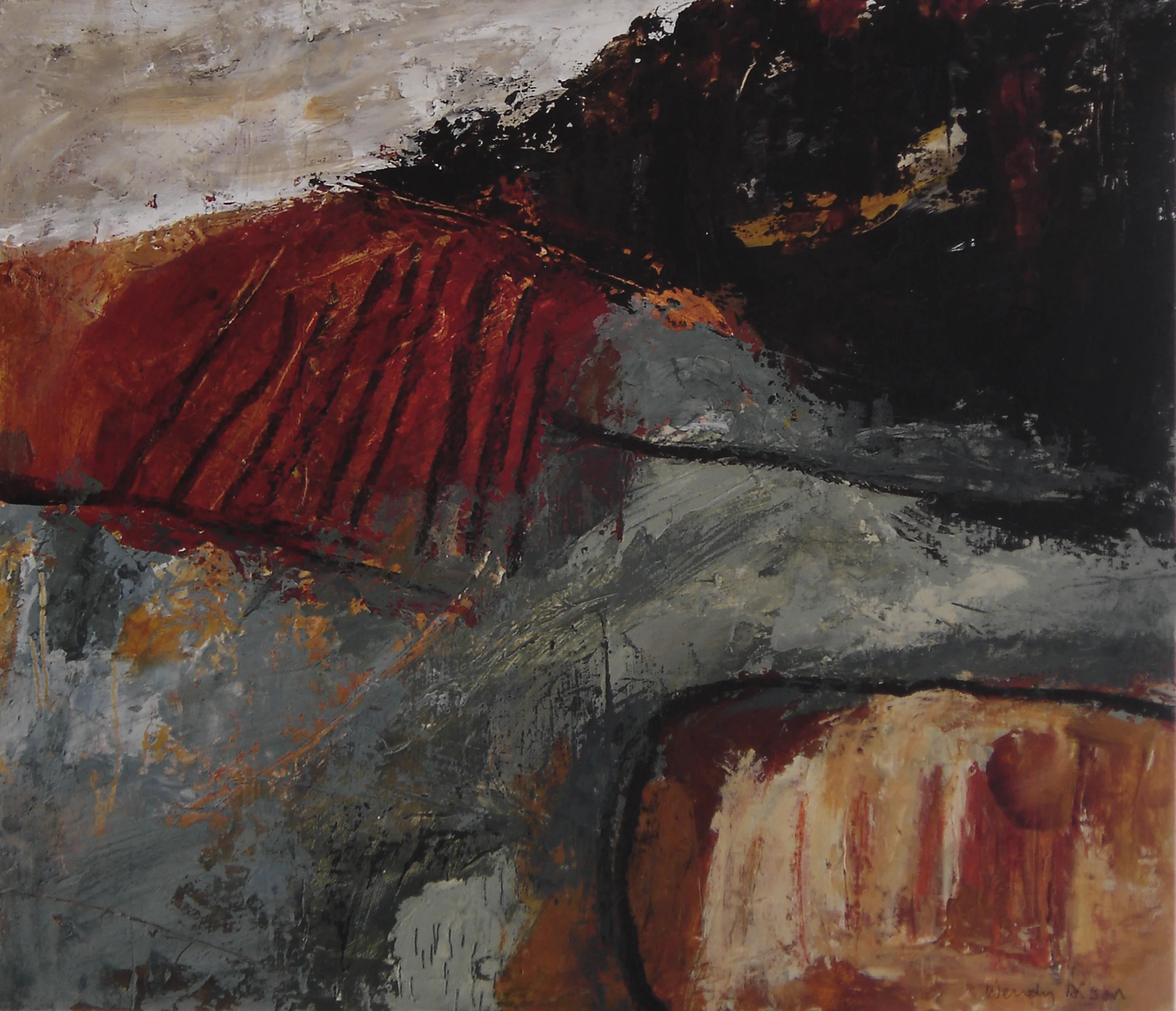 Fields by the Forest Acrylic on board, 40 x 46.5cm. 2010
