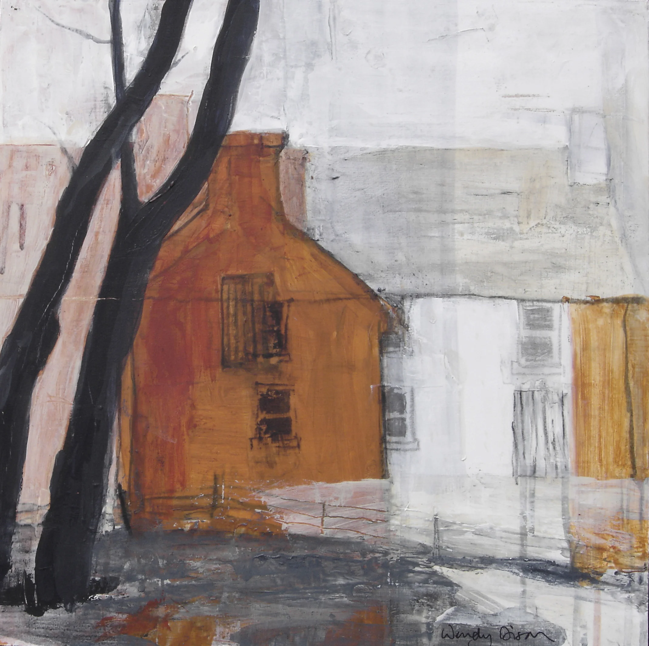The Murphy House Acrylic and charcoal on board, 40 x 40 cm 2009