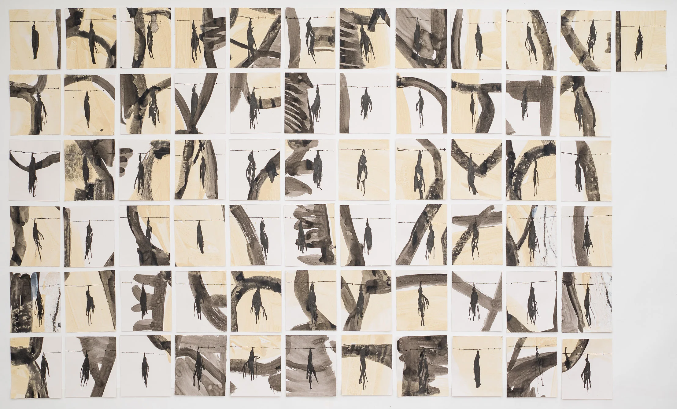 Untitled Grid Mixed media on paper size variable. Each unit 21 x 17.5 cm. 2017