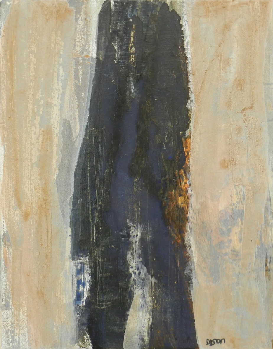Blue Power Figure Mixed media on board 46 x 36 cm 2016