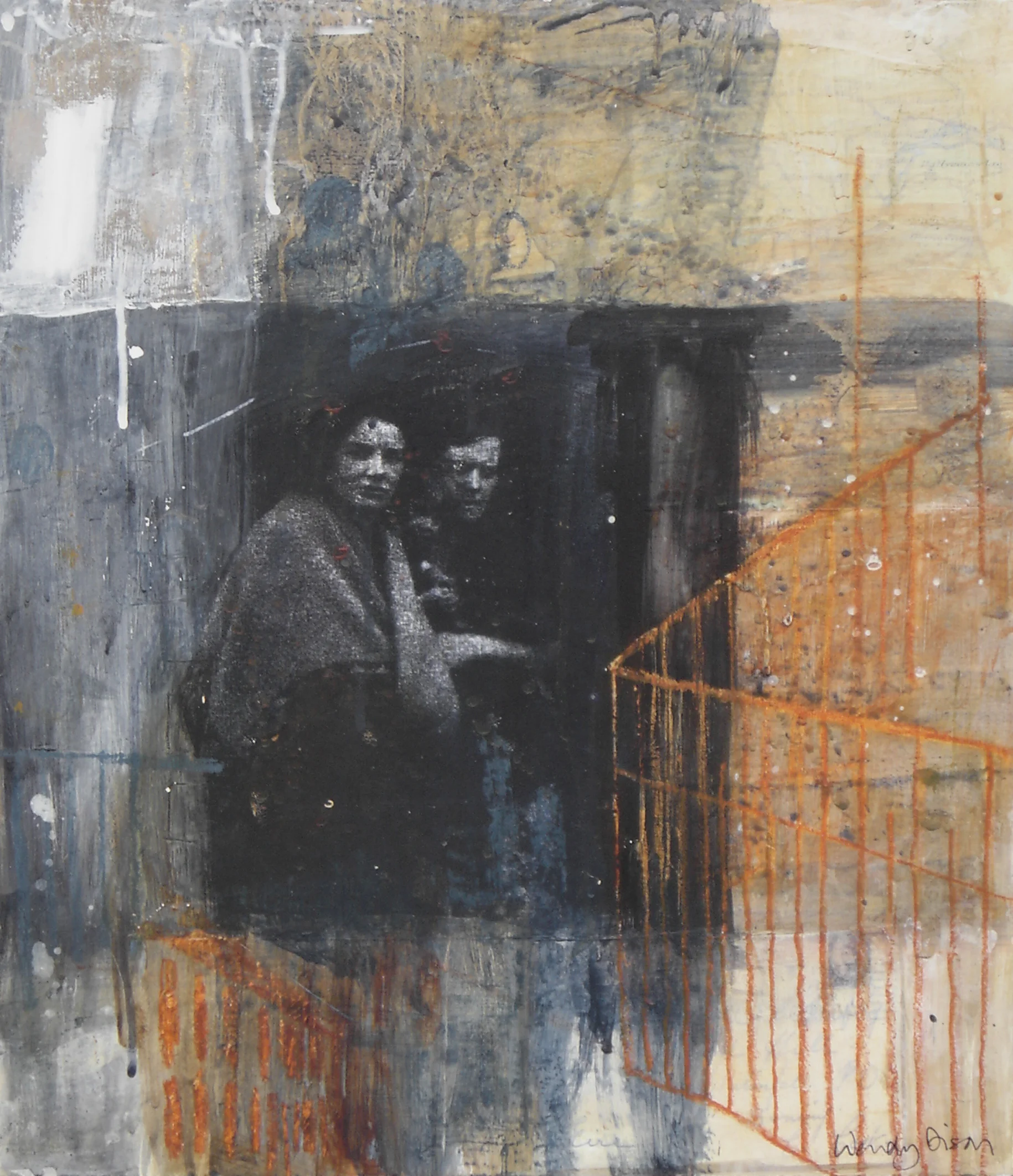 Footprints Across the Fields Mixed media on board 47 x 40.5 cm 2008
