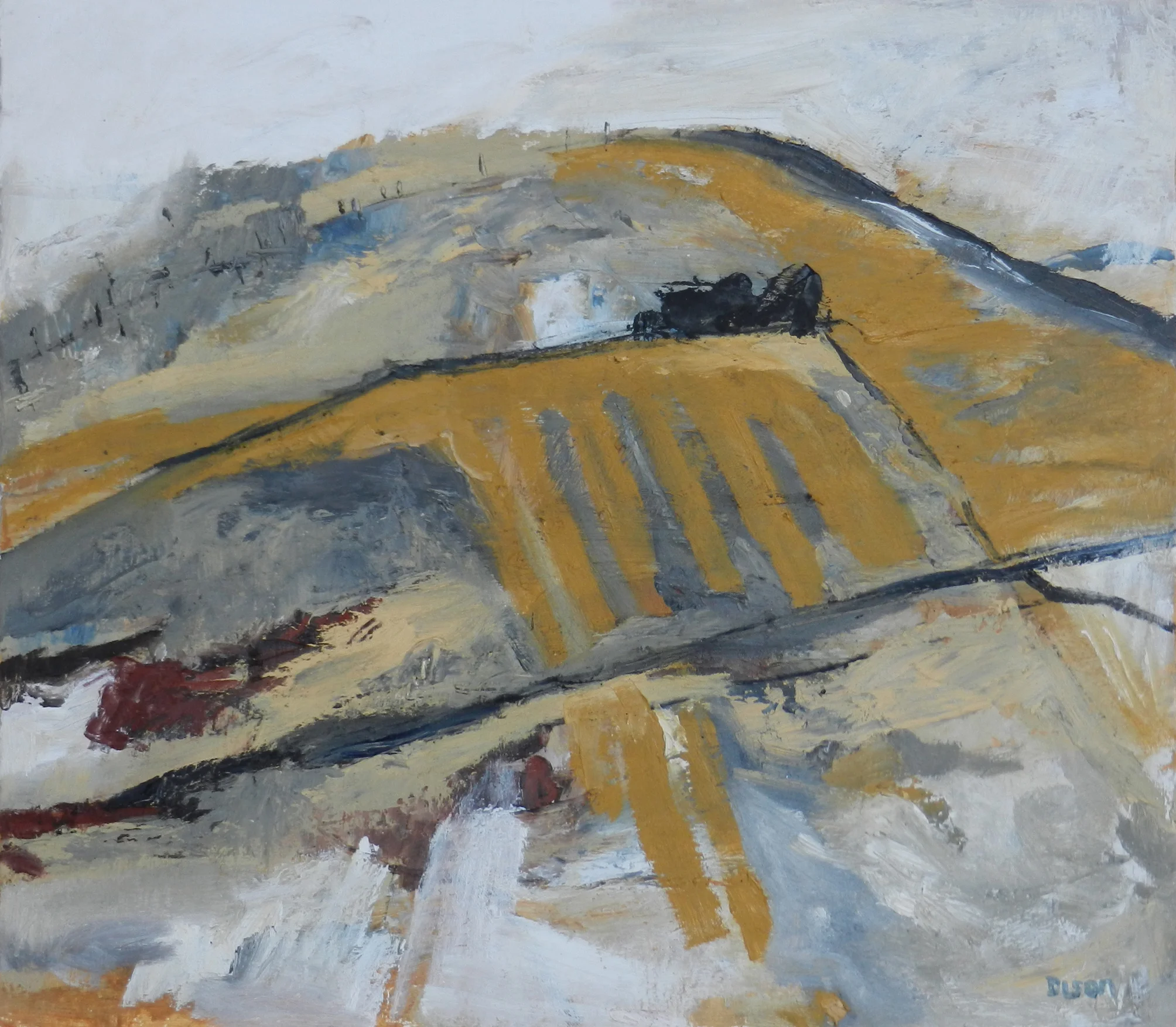 Self Portrait as a Mountain Oil on paper on cardboard, 35 x 40 cm 2016