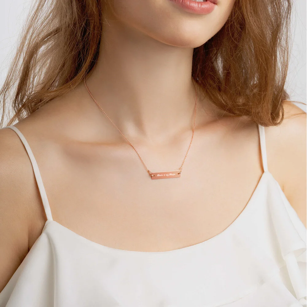 Music is my Magic Bar Chain Necklace