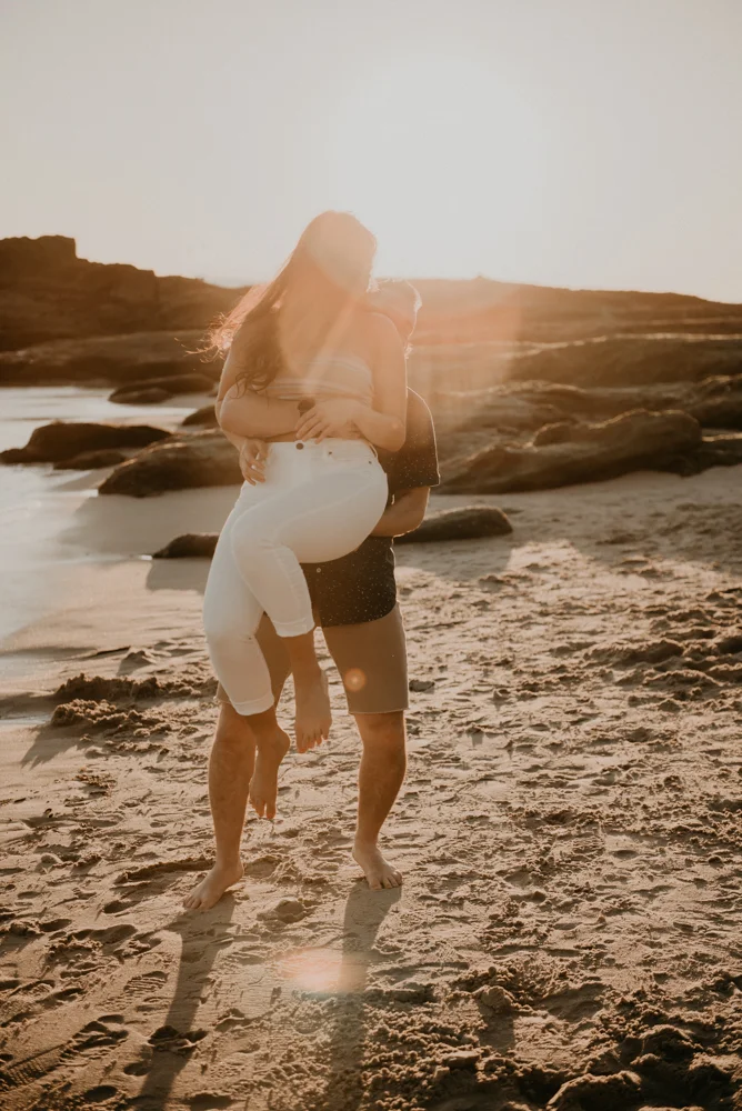 “(boy) stand back far, (girl) face me and don’t look back at him. (boy) run up super fast and surprise her, grab her and spin! (girl) kick your legs slowly so they bend and look cute and natural!