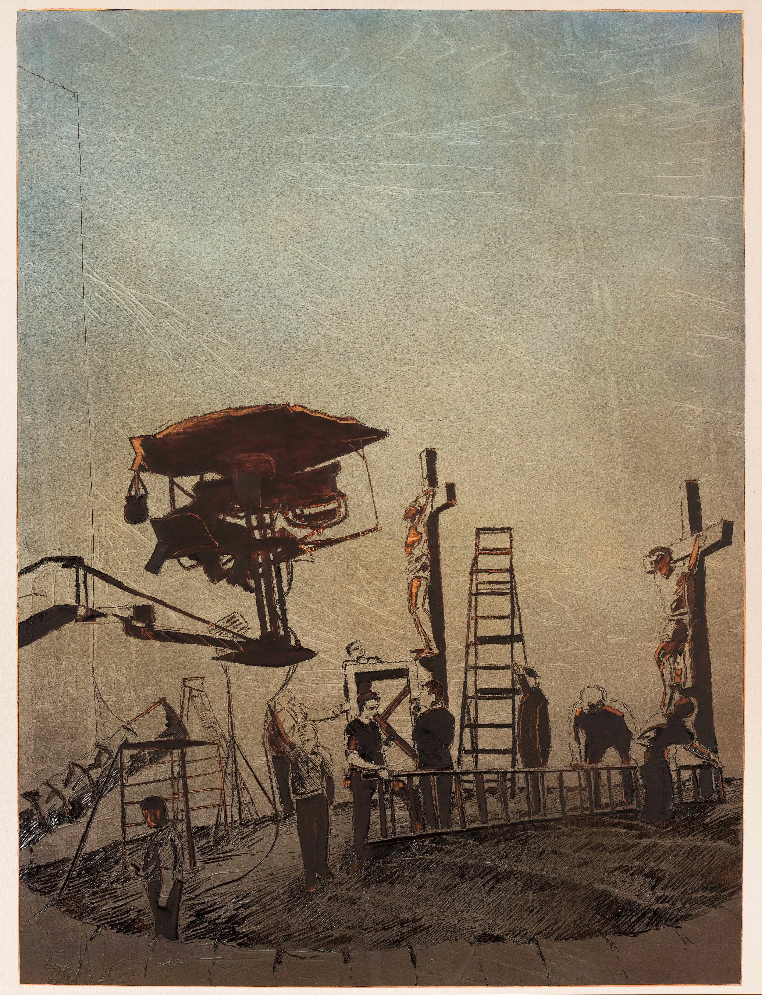 The Crucifixion oil, spray paint on canvas 48x38”