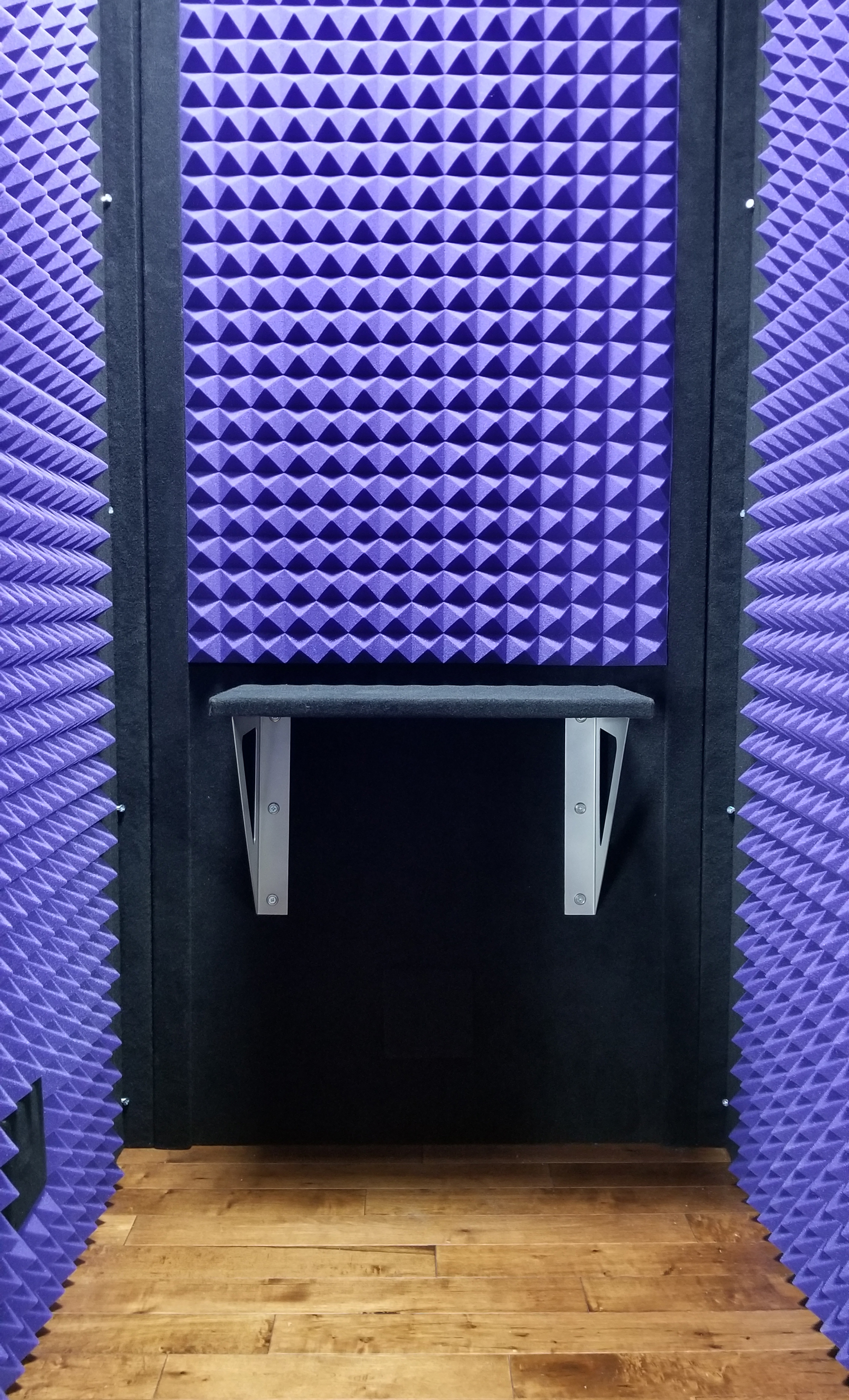 Shelf - Purple Foam with Dark Hardwood Floor