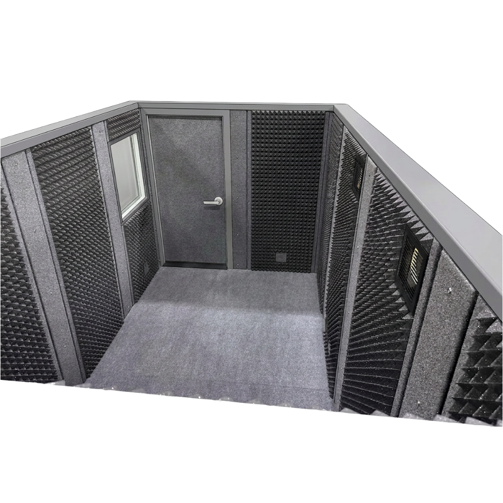 8' x 12' platinum interior white laminate vocalbooth