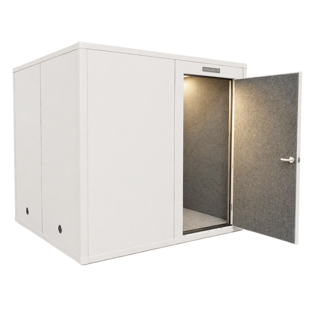 8' x 8' White Laminate VocalBooth with Door Open