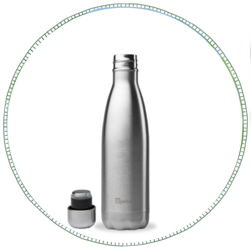 stainless steel reusable plastic free water bottle from Incredible Bulk mobile zero waste shop