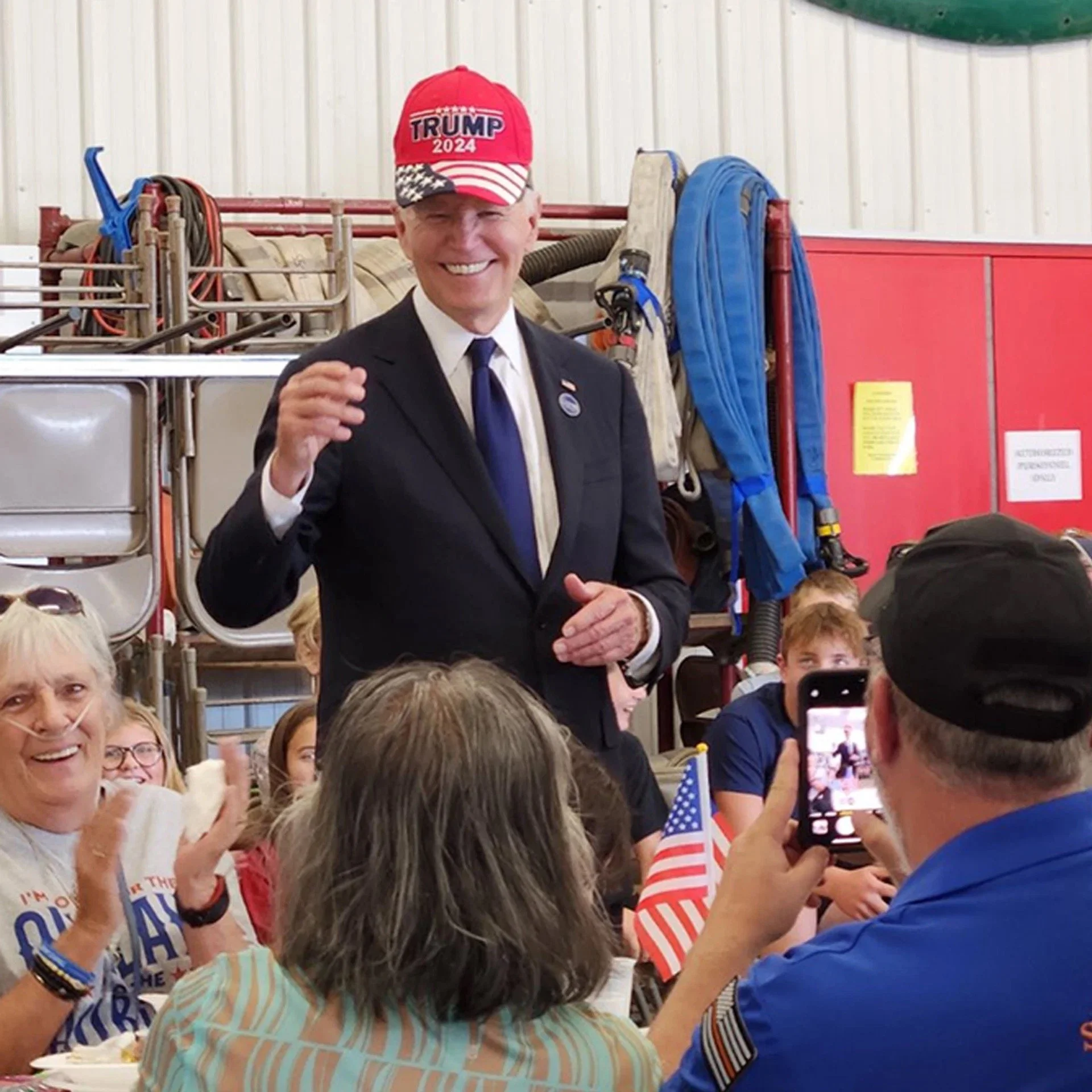 Joe Biden Dons Red MAGA Hat