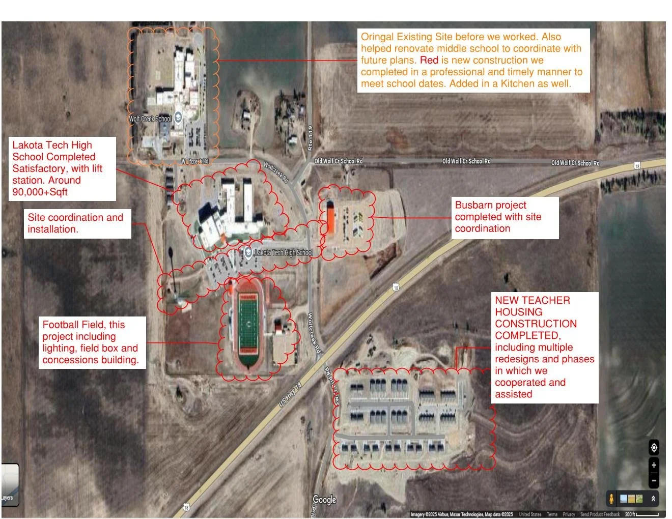 Proof of Work Renovation, New Construction, Coordination for Lakota Tech