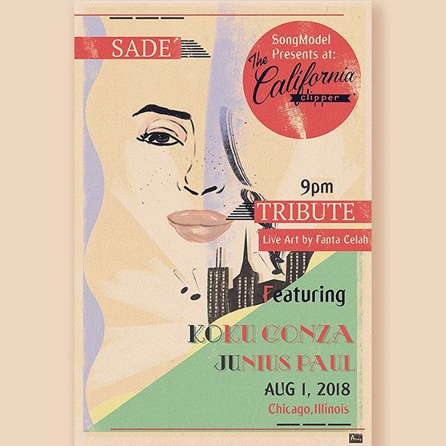 My #WCW is @sade💜💜💜. Next Wednesday Aug 1 @juniuspaulmusic &amp; I will be doing playing our favorite #Sade songs at @californiaclipper!!!🎶🎶🎶. With live a live painting of lady Adu from @fantacelah!! Definitely a change of pace from my usual gi