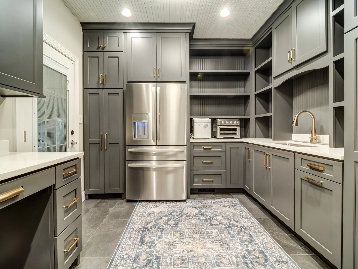 Butler's pantry addition with custom cabinetry and quartz countertops, Somerset project