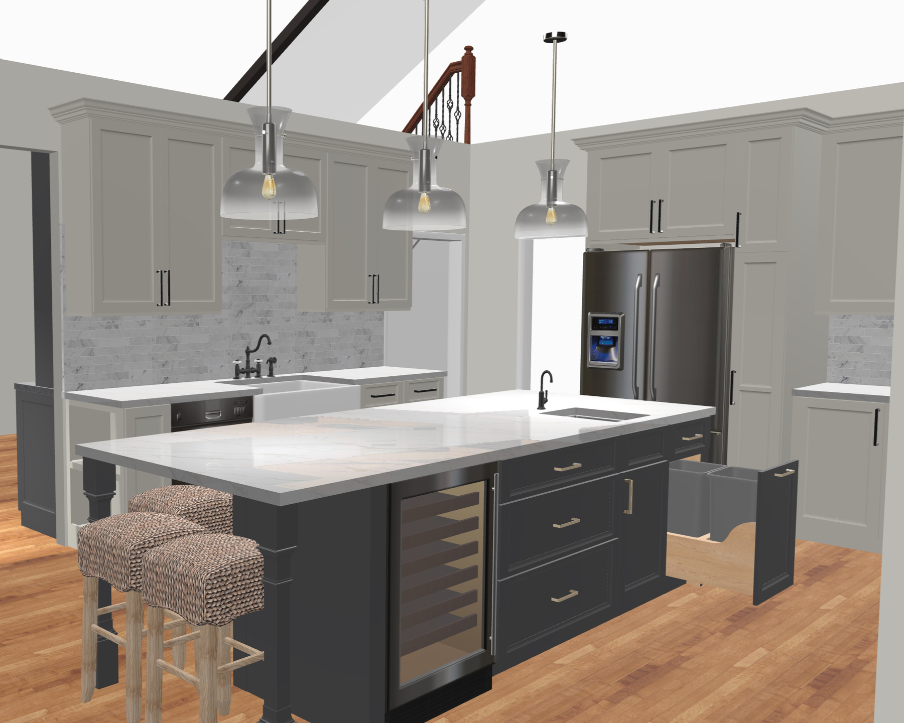 Rendering of kitchen design