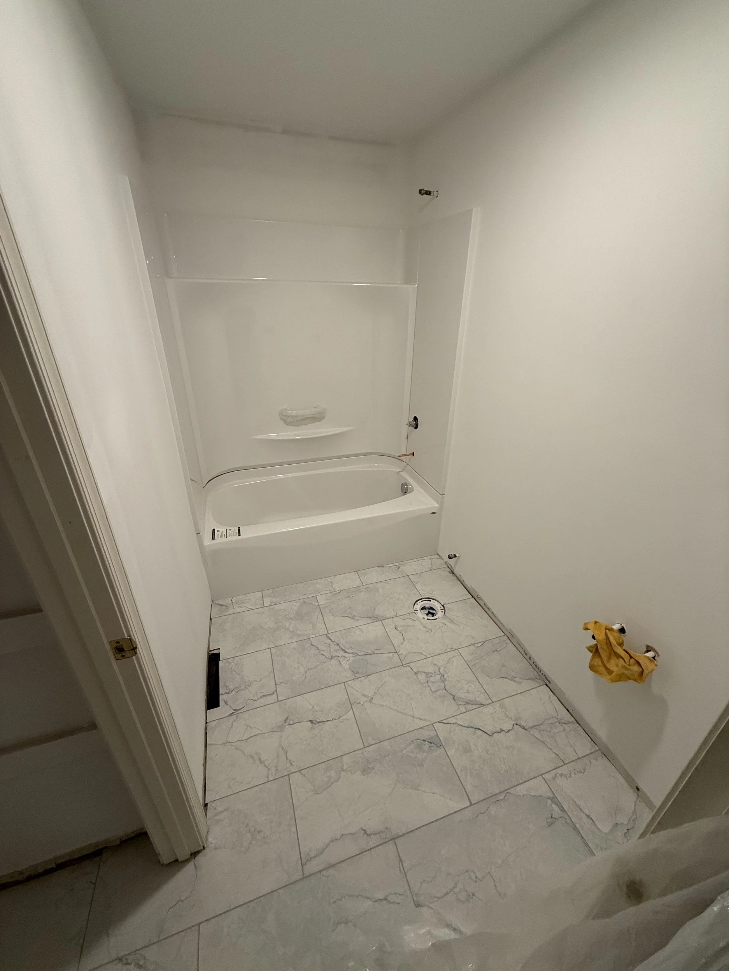 Middle of remodel of hall bath