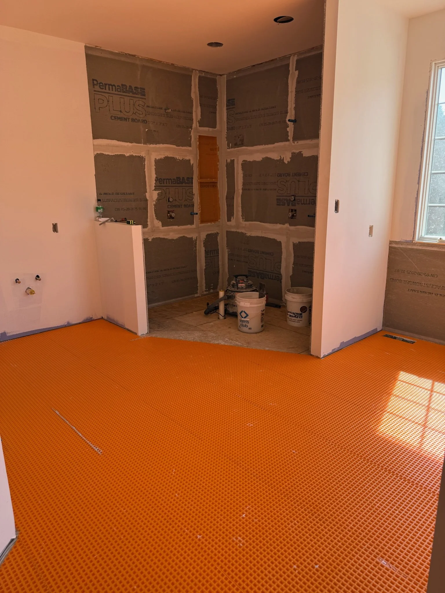 Primary Bathroom Tile Floor Installation
