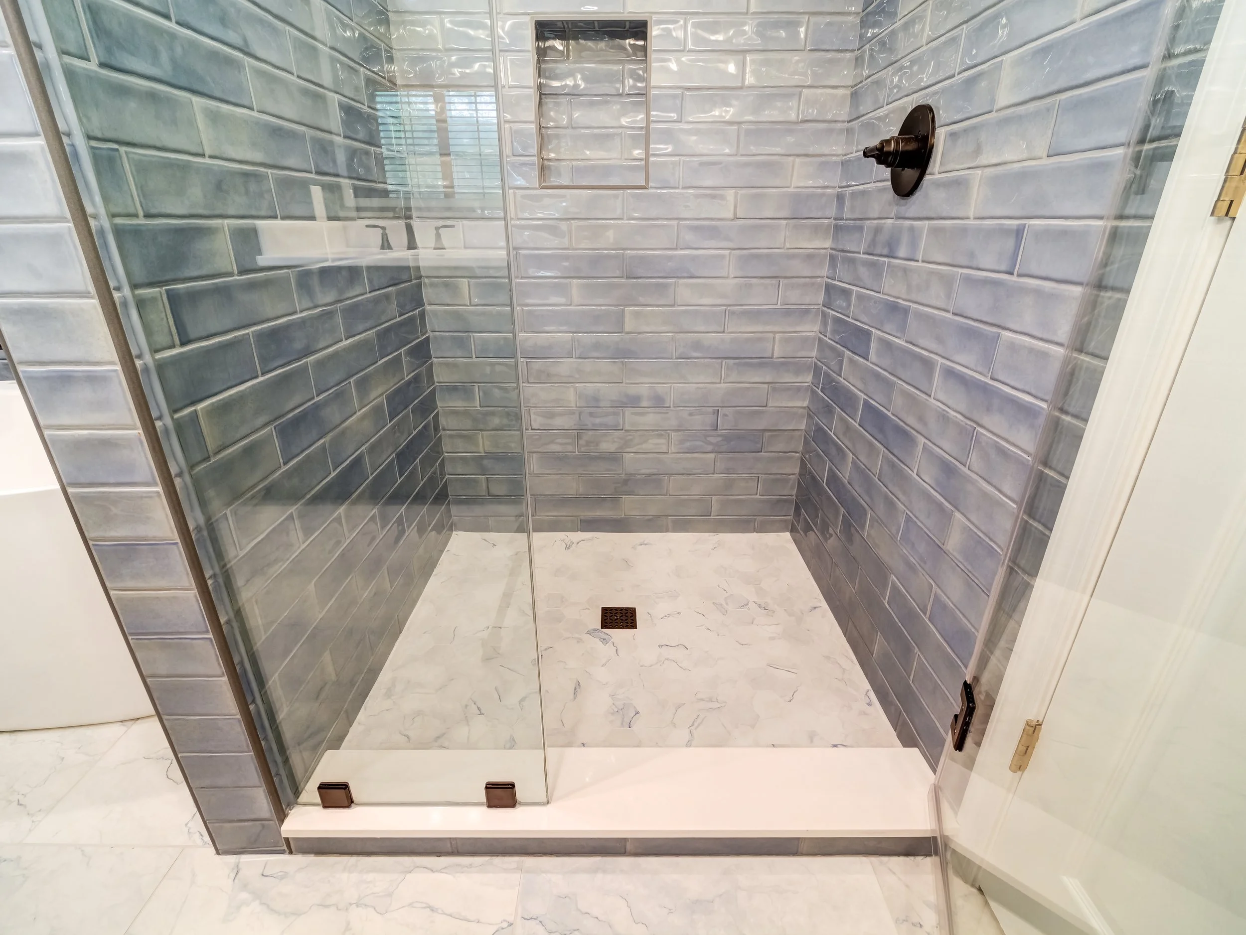 Completed primary bathroom remodel