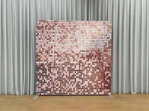 Pink Gold Sequins 8x8