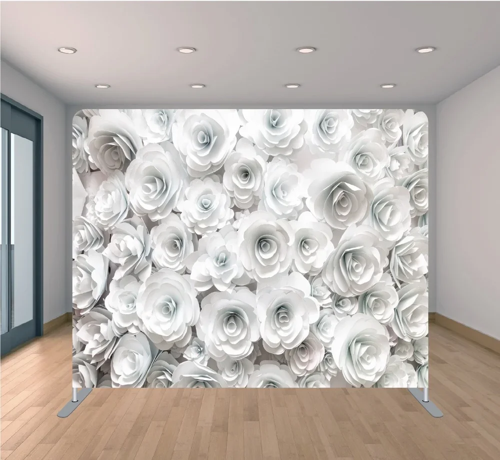White Paper Floral 8x8