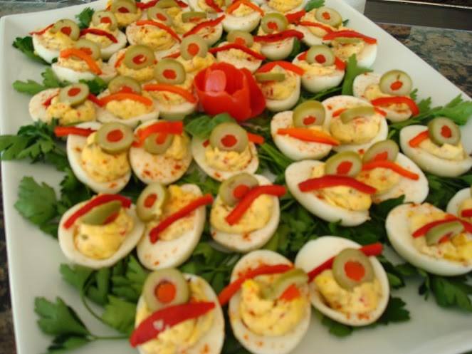 Deviled Eggs w Olives & Red Peppers.jpg