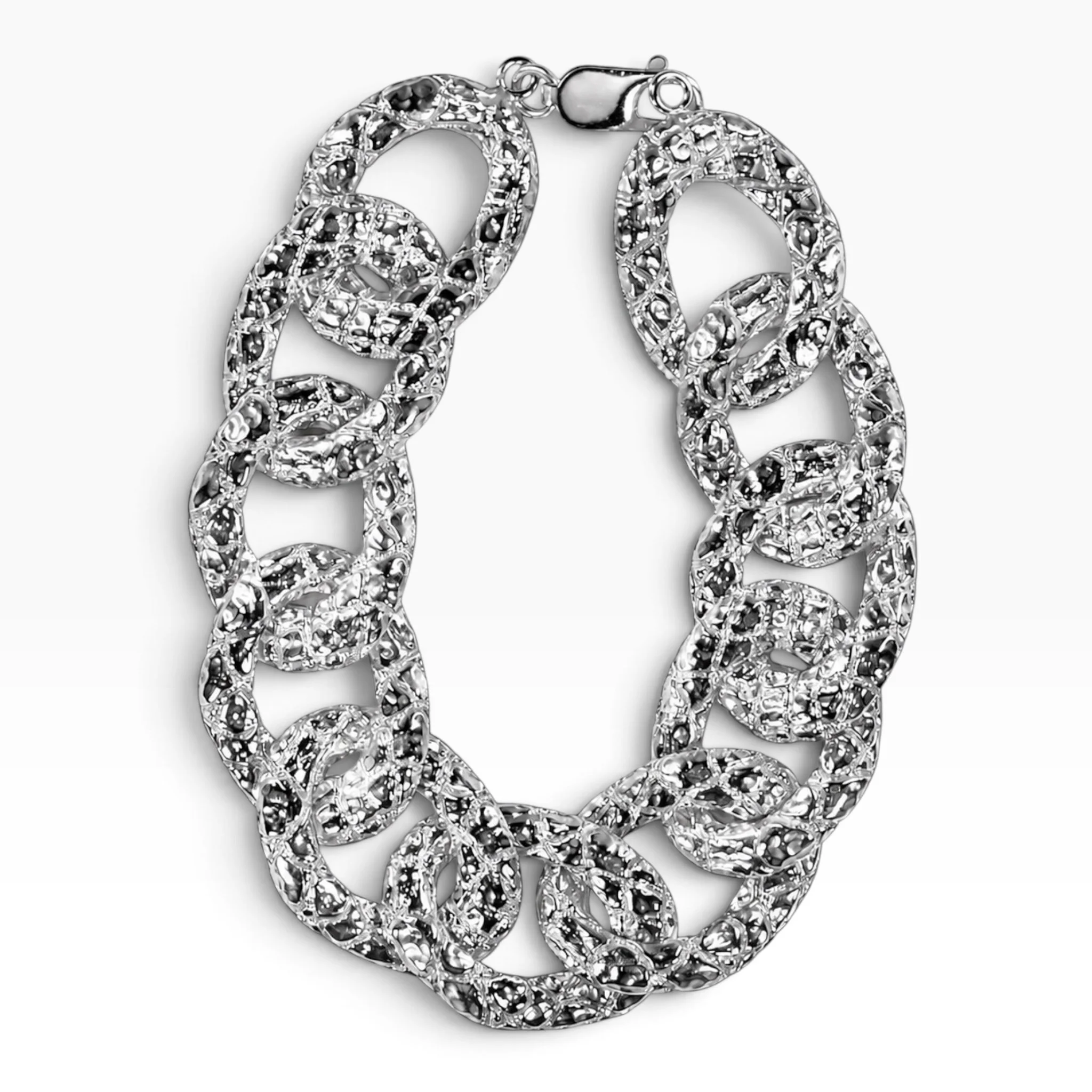 Caiman Cuban Link Bracelet in Silver
