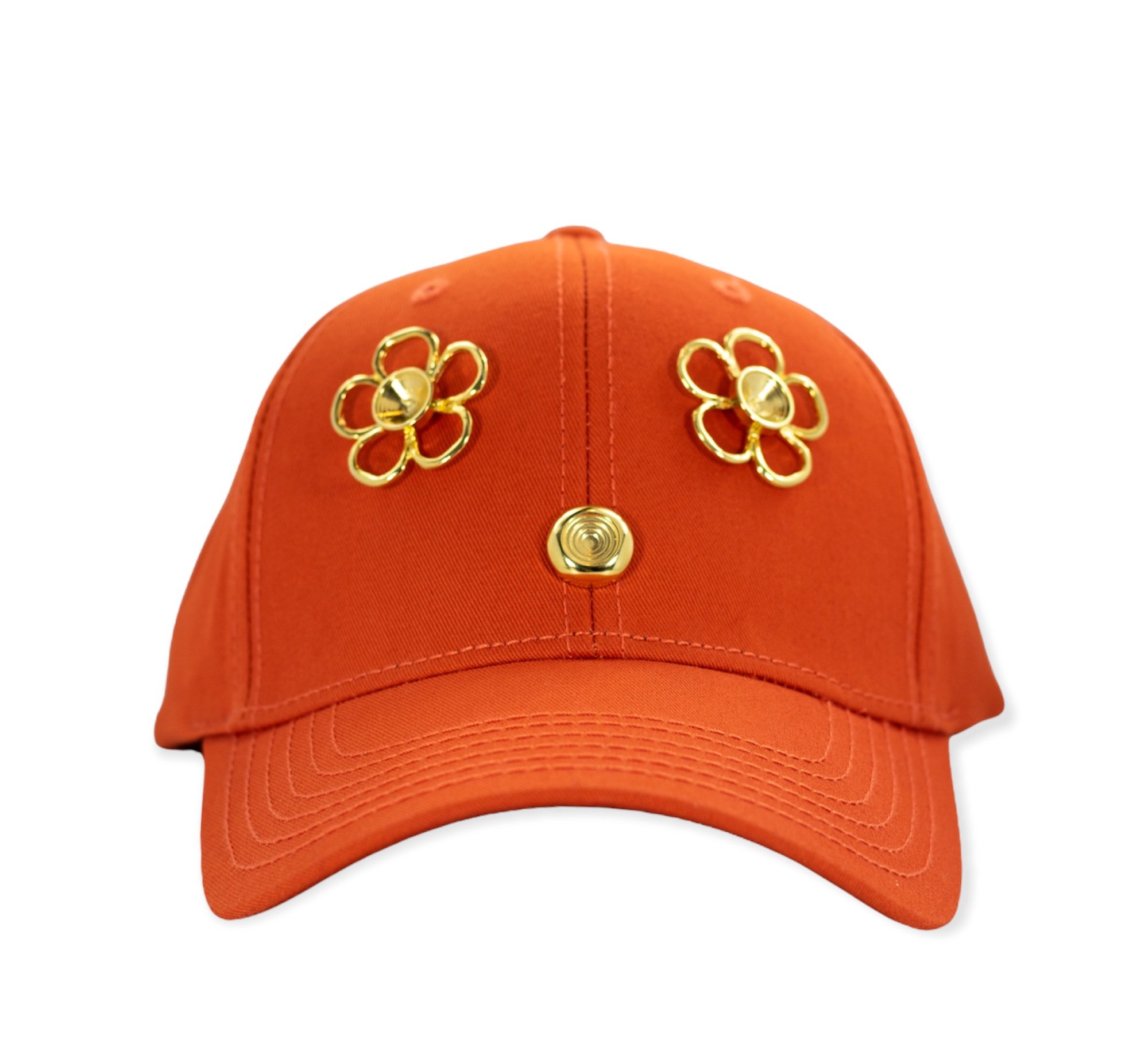 Burnt Orange Flower Face Hat 