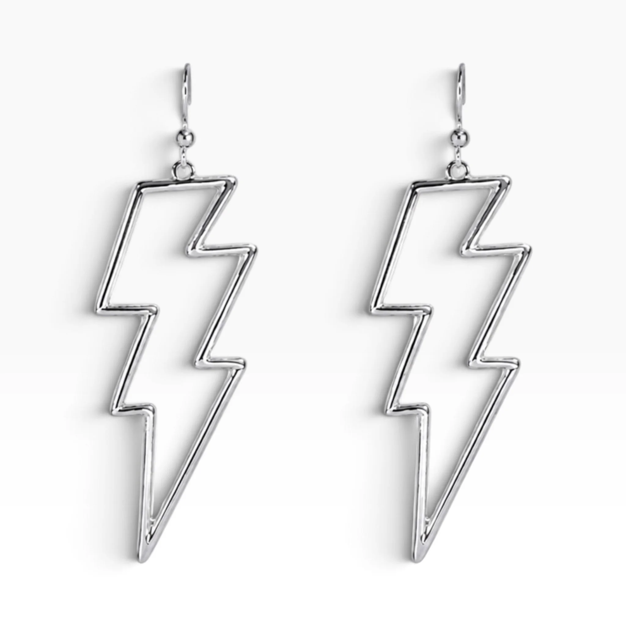 Lightning Bolt Earrings in Silver