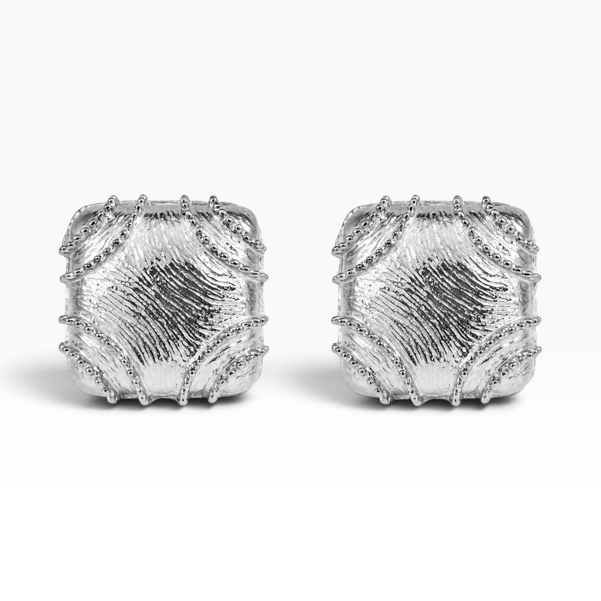 Cushion Earrings in Silver