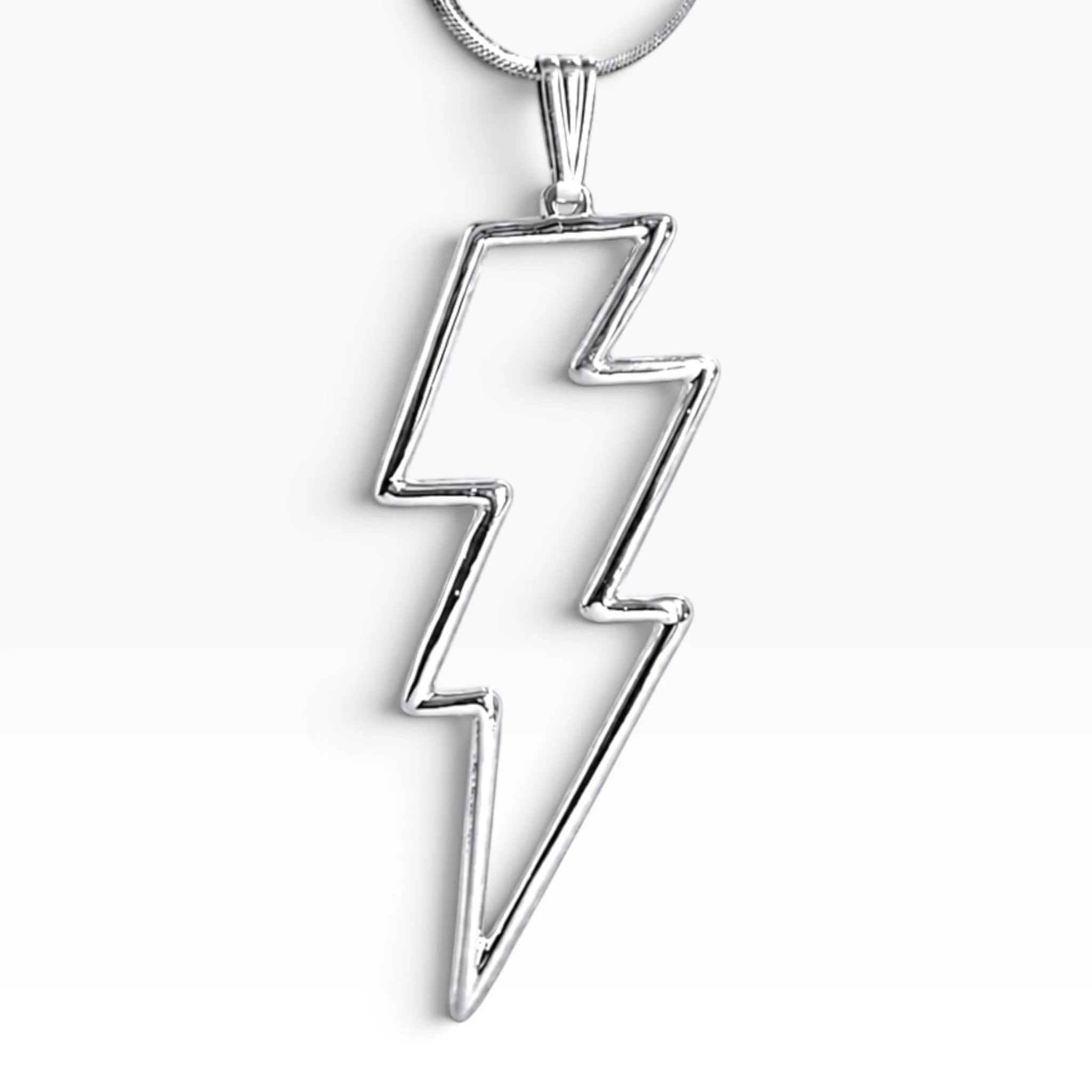 Lightning Bolt Necklace in Silver