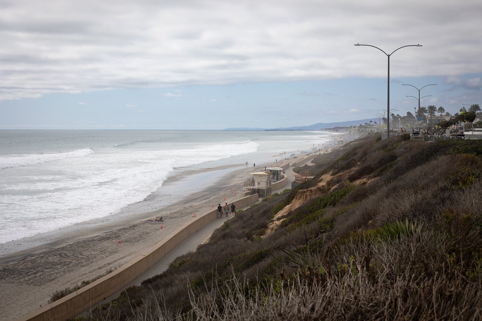 Beach sand loss in Carlsbad, California