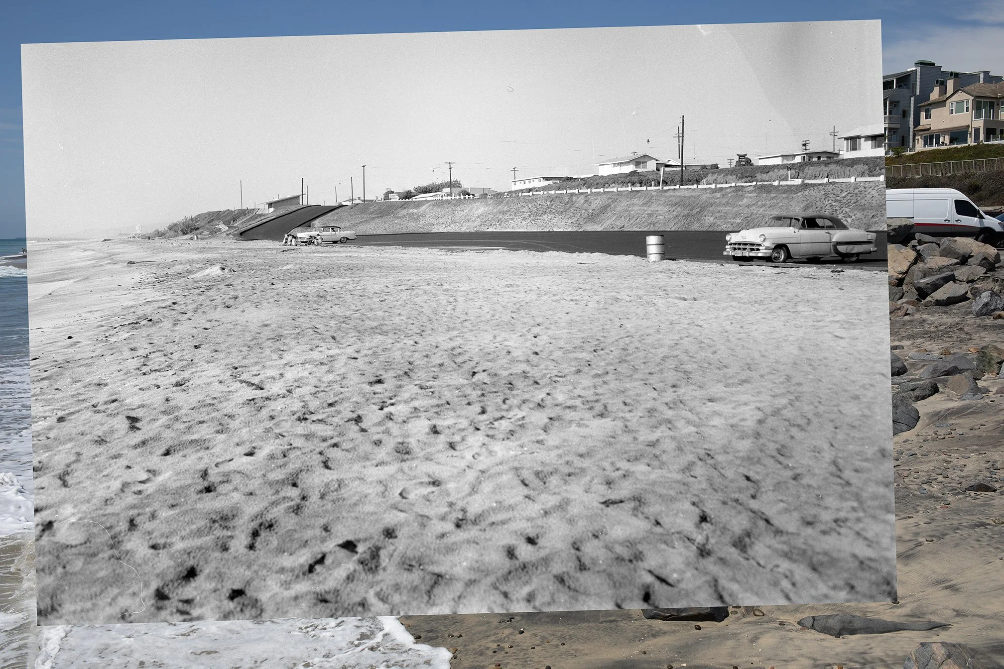 Tamarack Parking lot in 1959 and 2026