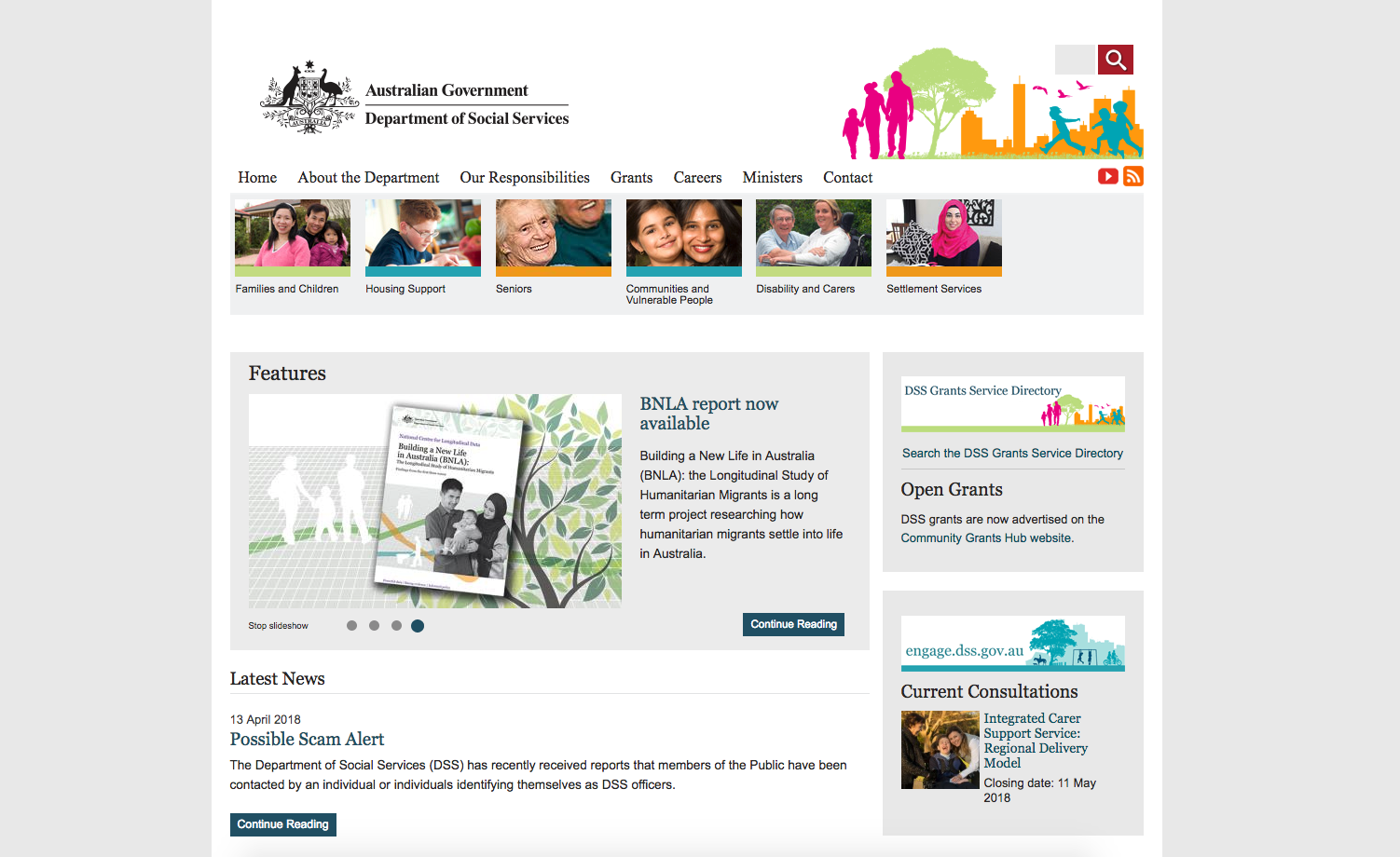 Department of Social Services - https://www.dss.gov.au/