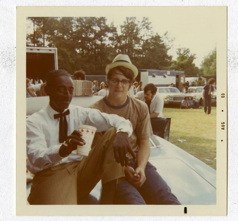 Mississippi Fred McDowell and me (age 18), Backstage, 1969 Ann Arbor Blues Festival