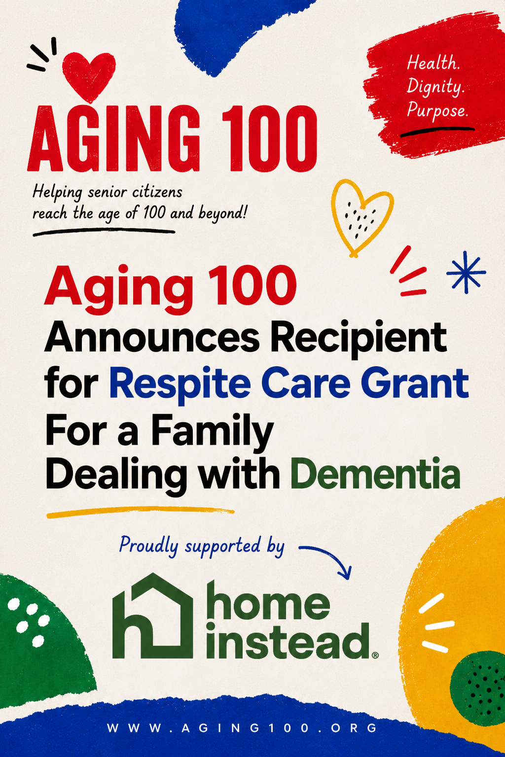 Aging 100 Announces Recipient for Respite Care Grant For a Family Dealing with Dementia