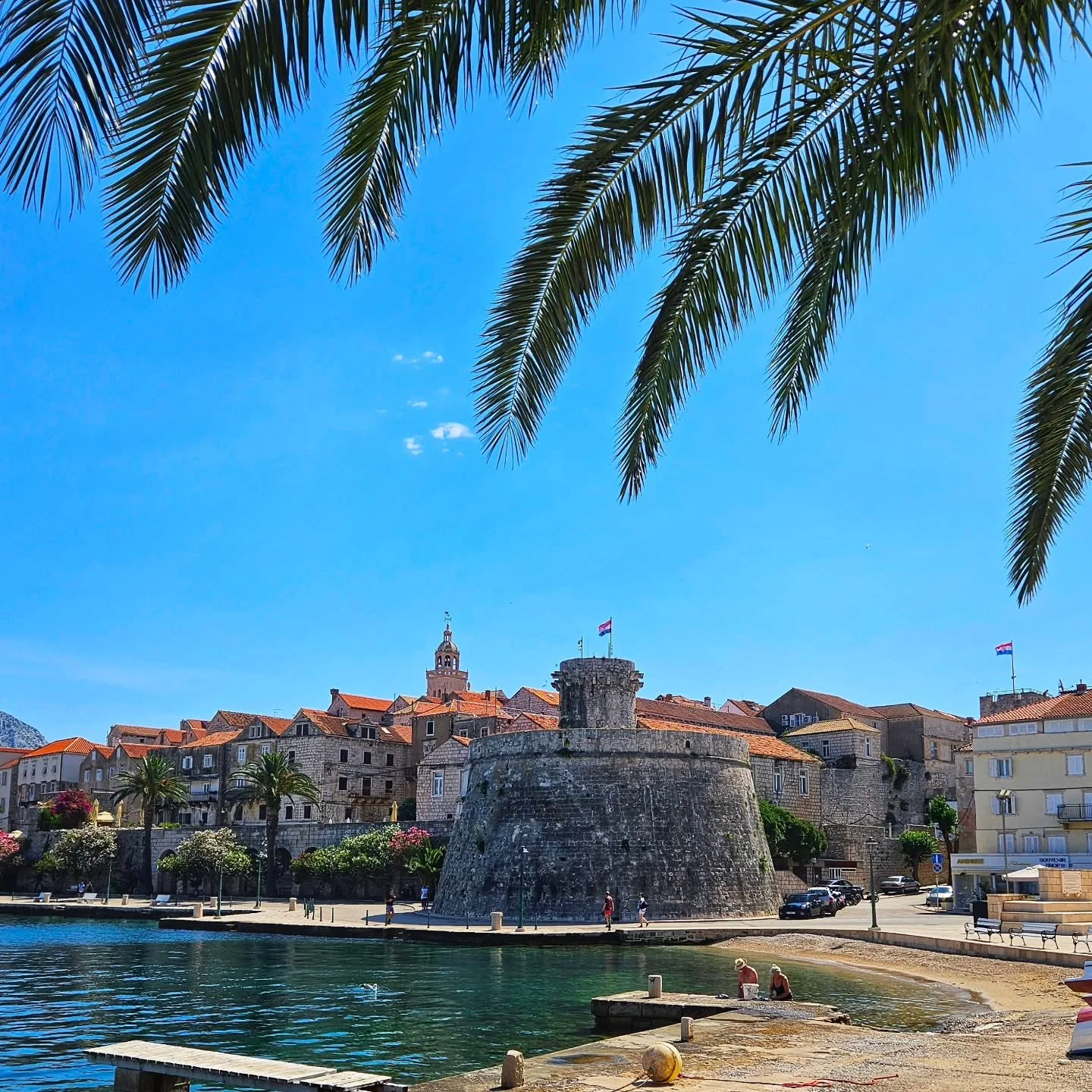 Pic of the day #32
This is the island of Korcula. The call the small city mini Dubrovnik. 
Once again easy to walk around.
Make sure to take the water taxi to nearby islands for the day and definitely do a wine tour!!