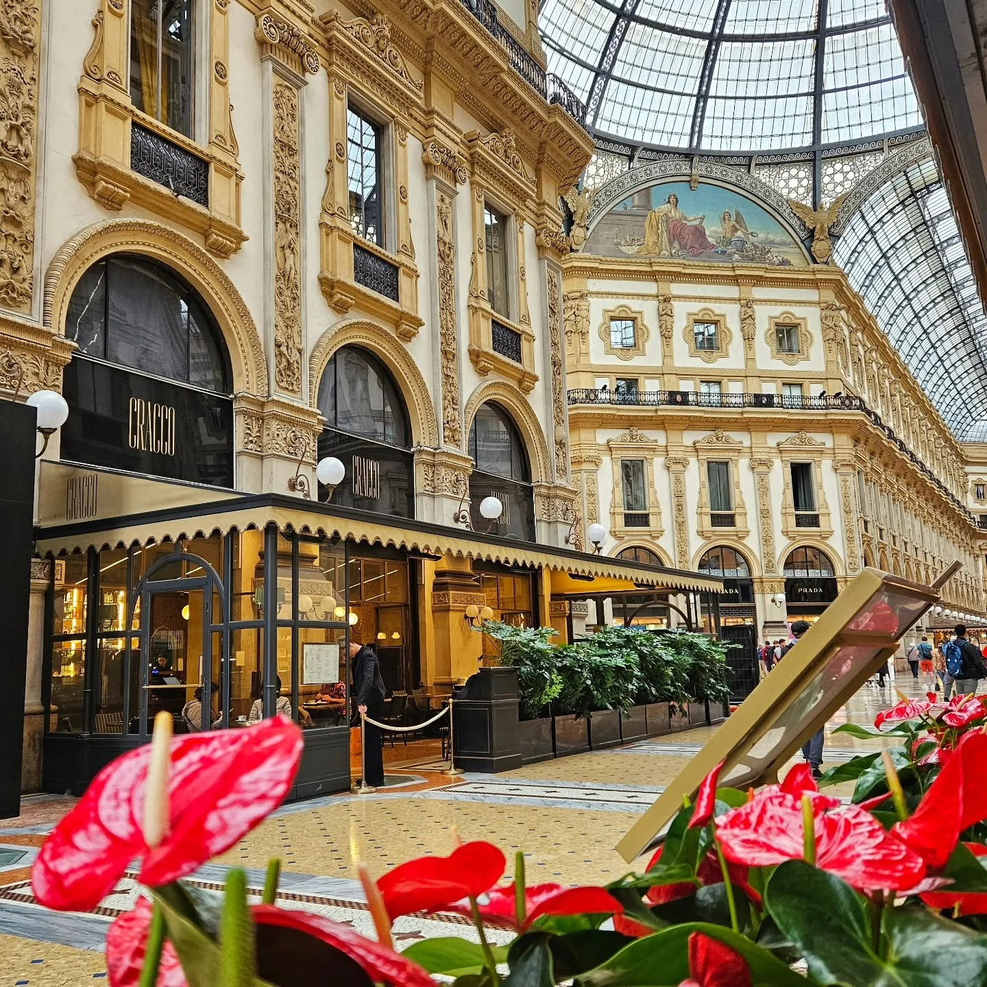 Pic of the day #48
This, of course, is the Galleria Vittorio Emanuele II, Milan.
We went early and avoided the crowds. 
It's so fancy!
The architect, Giuseppe Mengoni, spent over a decade building this incredible place. Sadly, he never actually got t