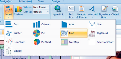 A detail of the WebCharts interface.
