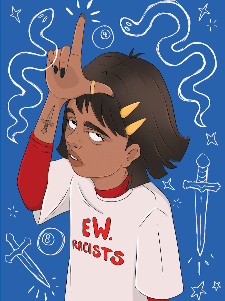  Ew racists,  2026. DESIRAI Saunders. 