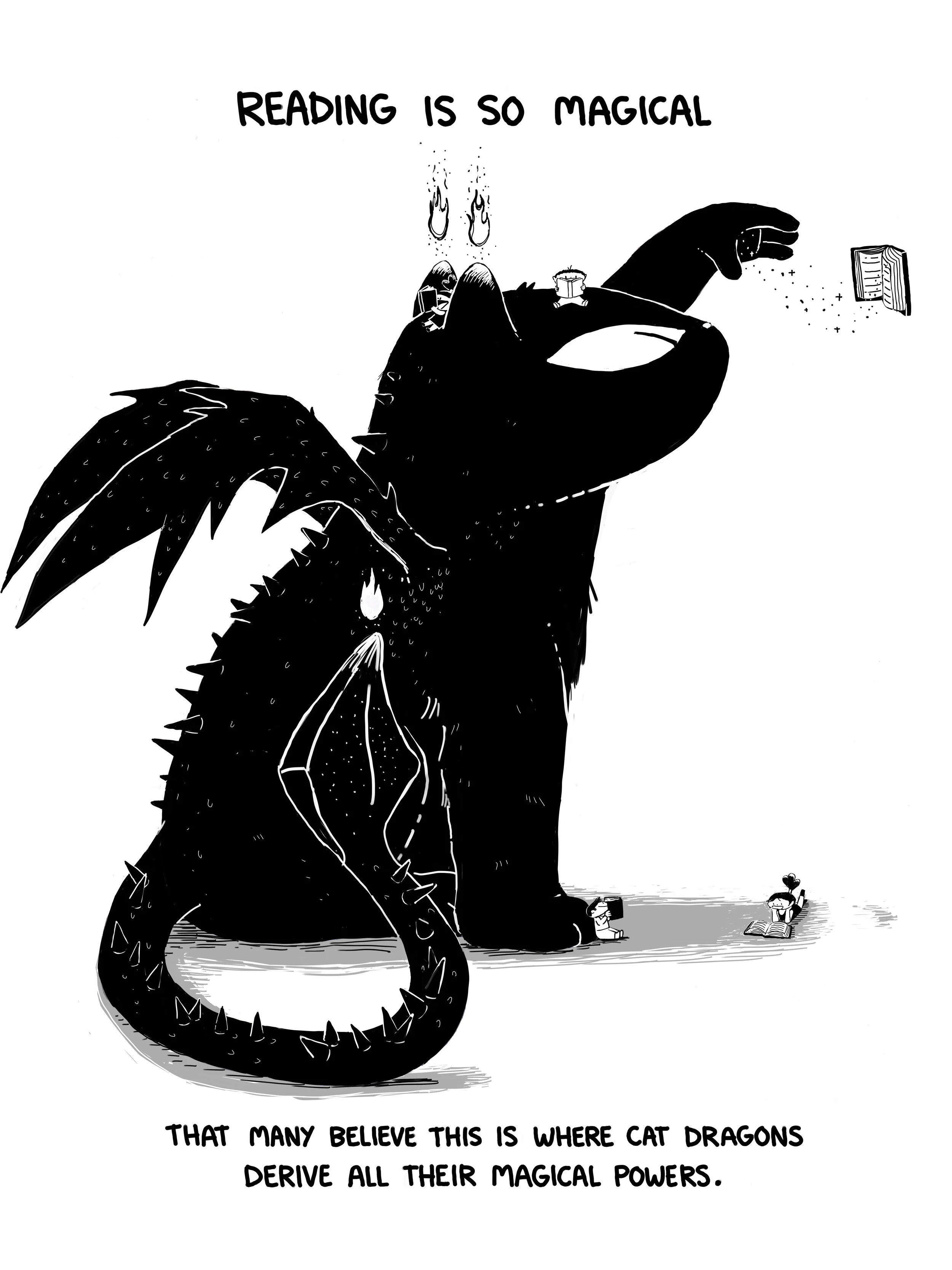 Cat Dragon Reading Powers