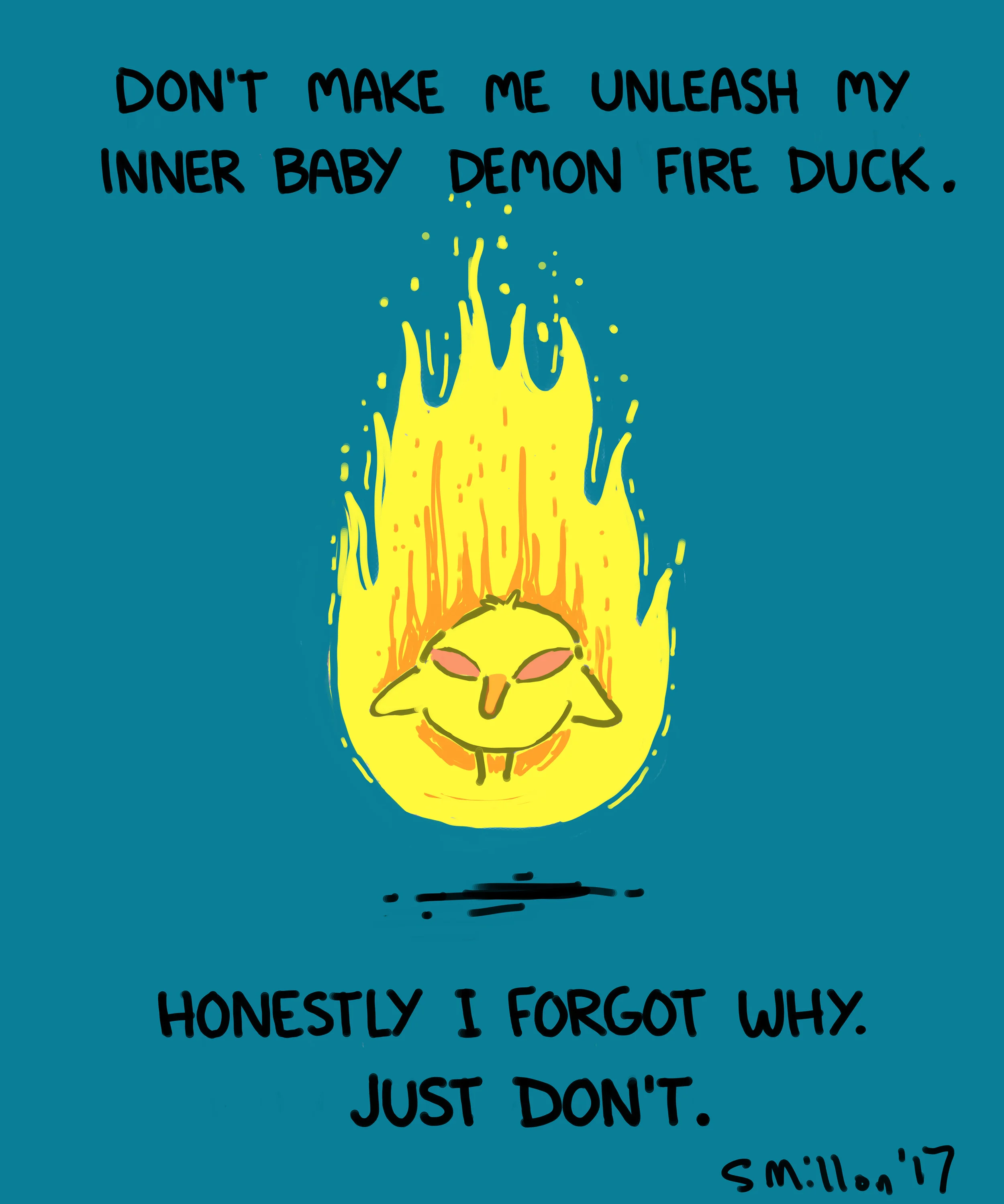 Demon Fire Duck Art Print