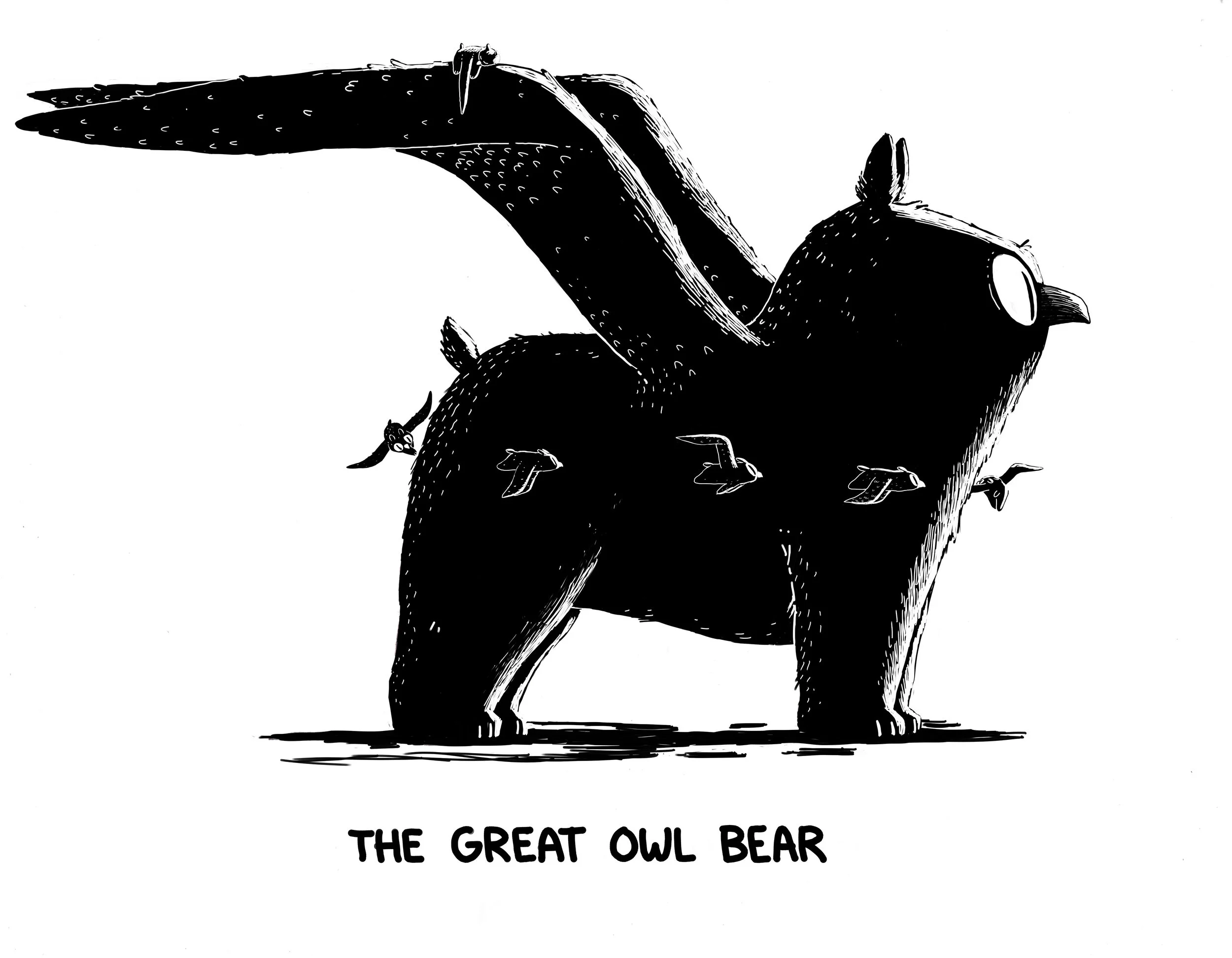 The Great Owl Bear Art Print