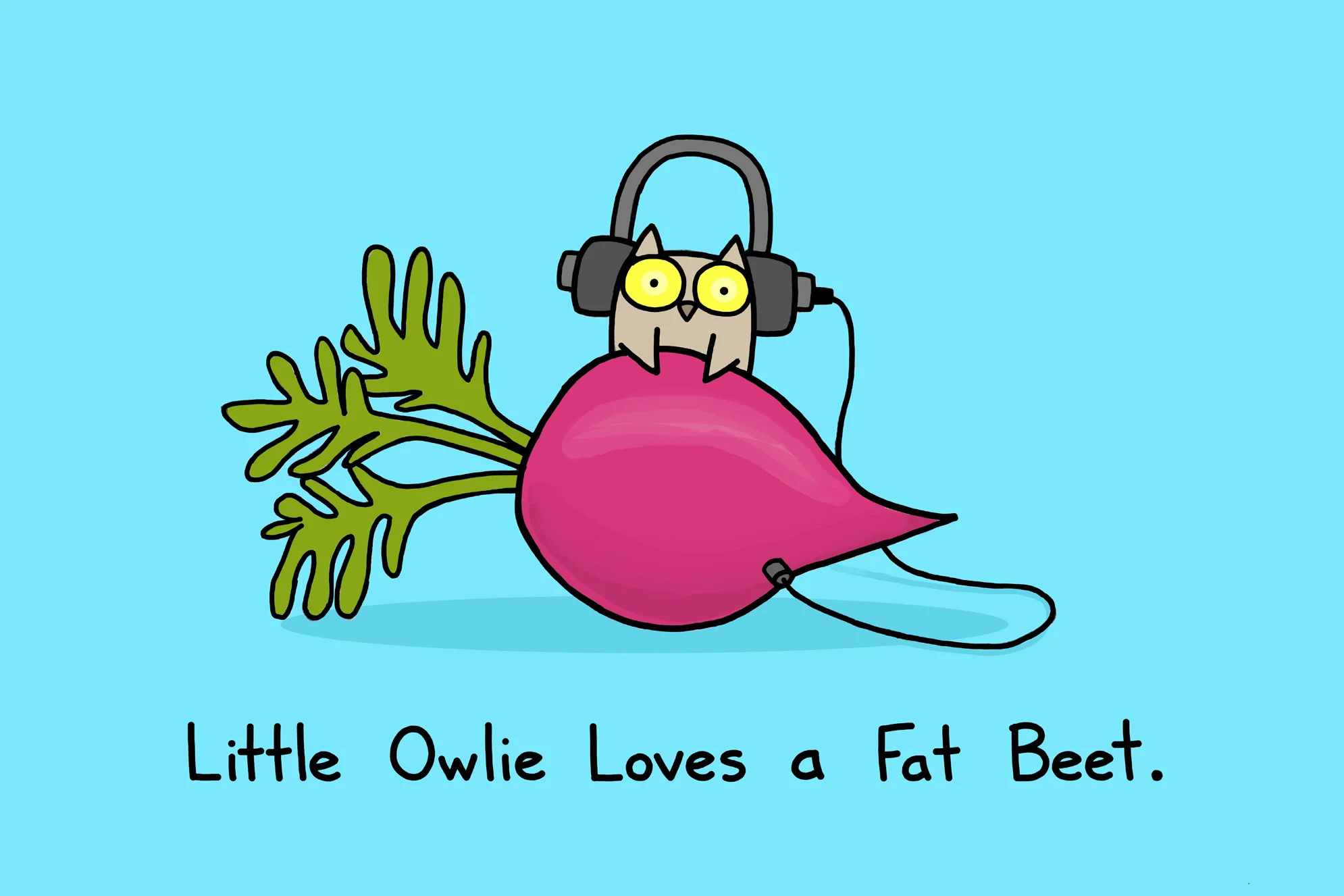 Owlie Loves a Fat Beet Art Print